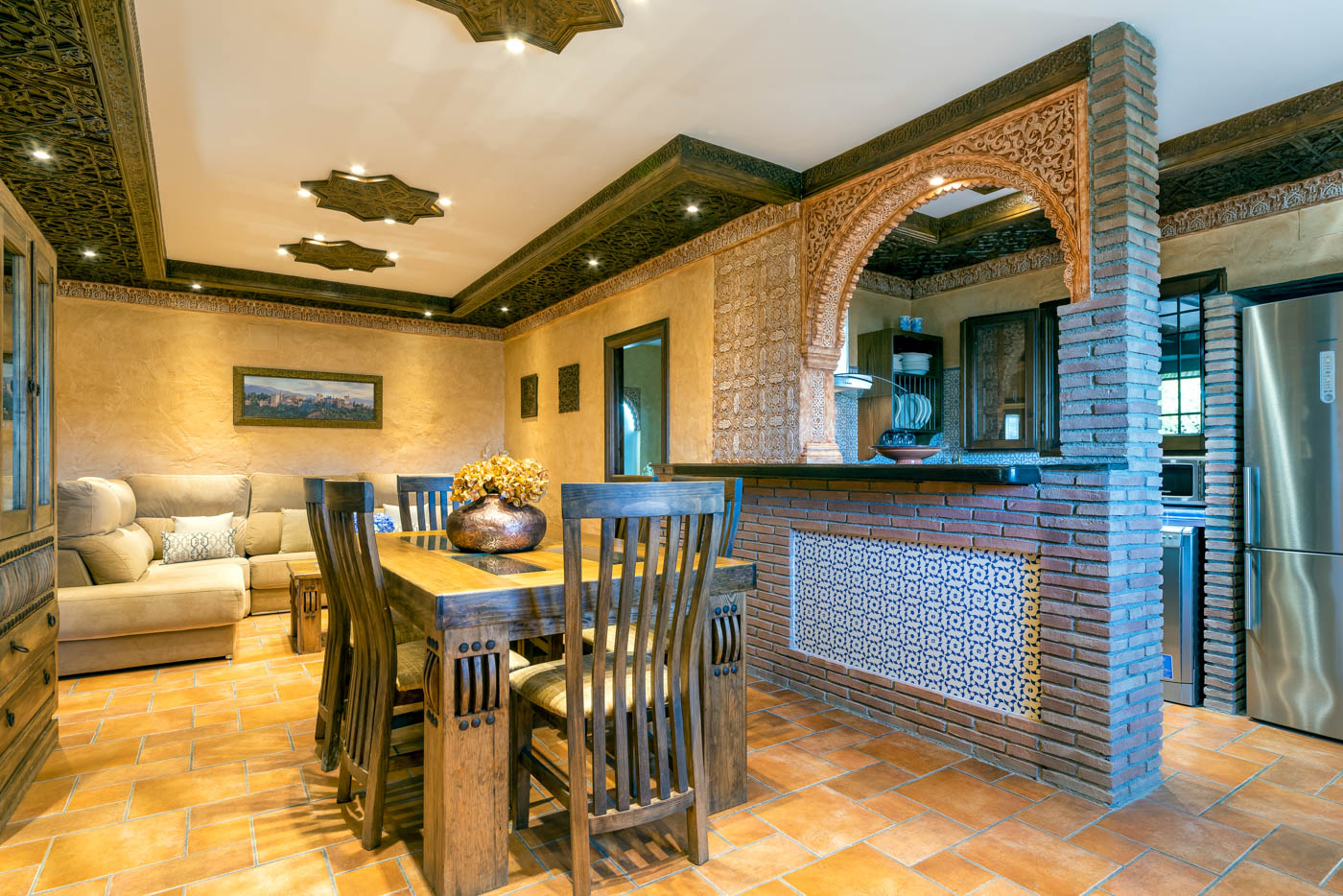 Open plan kitchen / dining / living areas